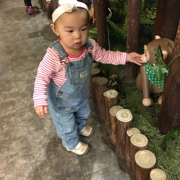 Oshkosh Patchwork Denim Overalls Size 18 Months - Picture 5 of 6